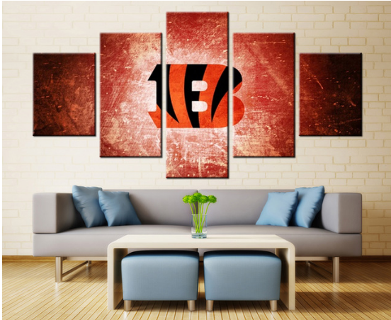 Cincinnati Bengals - Sport 5 Panel Canvas Art Wall Decor Cincinnati Bengals - Sport 5 Panel Canvas Art Wall Decor