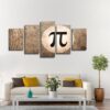 Circumference Ratio Pi - Abstract 5 Panel Canvas Art Wall Decor