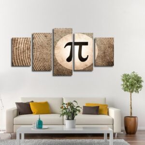 Circumference Ratio Pi - Abstract 5 Panel Canvas Art Wall Decor