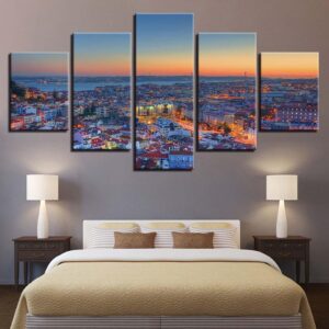 City Building 15 - Nature 5 Panel Canvas Art Wall Decor