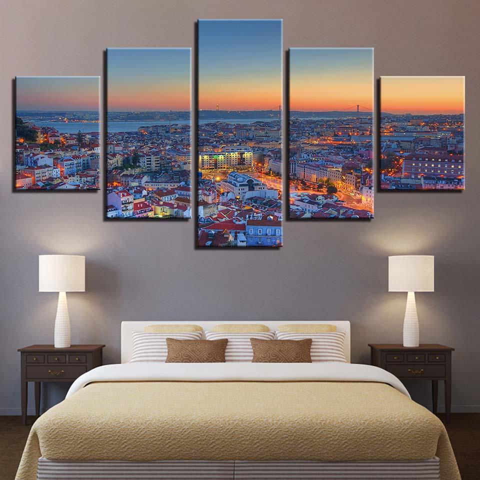 City Building 15 - Nature 5 Panel Canvas Art Wall Decor City Building 15 - Nature 5 Panel Canvas Art Wall Decor
