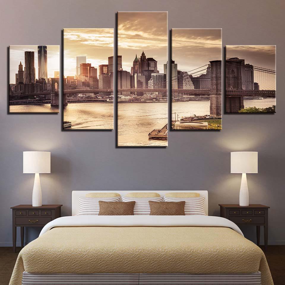 City Building 22 - Nature 5 Panel Canvas Art Wall Decor City Building 22 - Nature 5 Panel Canvas Art Wall Decor