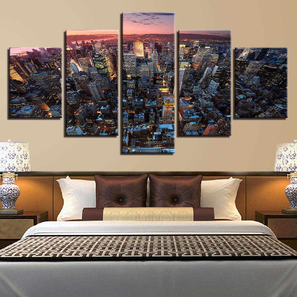 City Building 27 - Nature 5 Panel Canvas Art Wall Decor City Building 27 - Nature 5 Panel Canvas Art Wall Decor