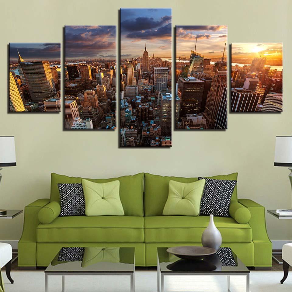 City Building 32 - Nature 5 Panel Canvas Art Wall Decor City Building 32 - Nature 5 Panel Canvas Art Wall Decor