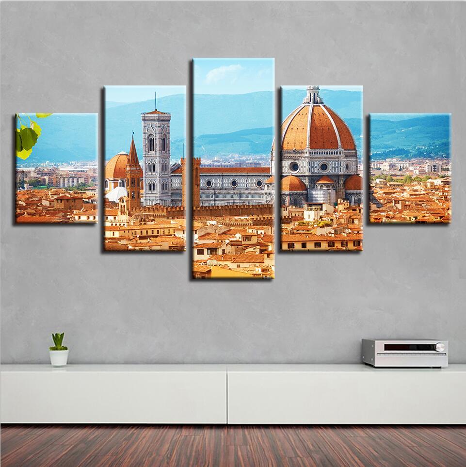 City Building 37 - Nature 5 Panel Canvas Art Wall Decor City Building 37 - Nature 5 Panel Canvas Art Wall Decor