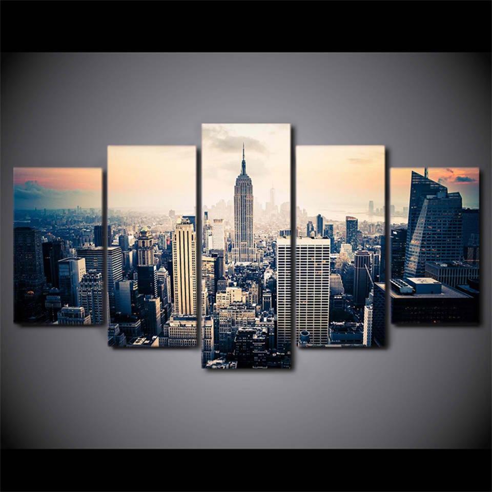 City Building 41 - Nature 5 Panel Canvas Art Wall Decor City Building 41 - Nature 5 Panel Canvas Art Wall Decor