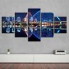 City Building And Bridge 1 - Nature 5 Panel Canvas Art Wall Decor