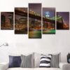 City Building Night 4 - Nature 5 Panel Canvas Art Wall Decor