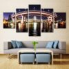 City Building Night View - Nature 5 Panel Canvas Art Wall Decor