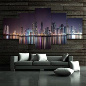 City Construction Scenery - Nature 5 Panel Canvas Art Wall Decor