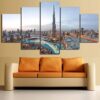 City Dubai View - Nature 5 Panel Canvas Art Wall Decor
