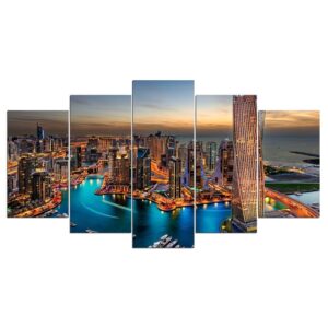 City Landscape 01 - Nature 5 Panel Canvas Art Wall Decor