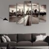 City Traffic In A Post Apocalyptic City - Nature 5 Panel Canvas Art Wall Decor
