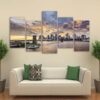 City bridge 09 - Nature 5 Panel Canvas Art Wall Decor