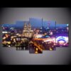City lights at night - Nature 5 Panel Canvas Art Wall Decor