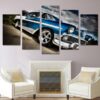 Classic 1956 56 Chevy Blue White - Automative 5 Panel Canvas Art Wall Decor