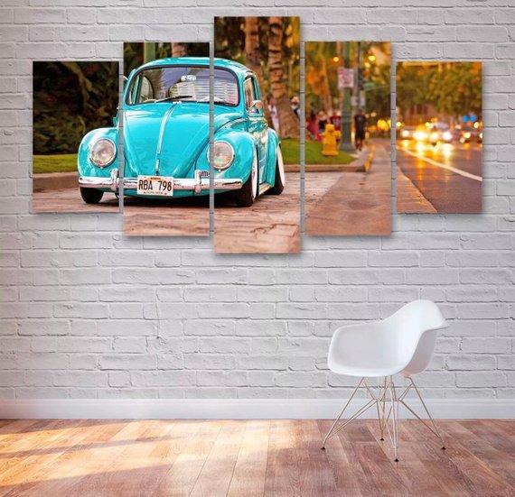 Classic Car 01 - Automative 5 Panel Canvas Art Wall Decor Classic Car 01 - Automative 5 Panel Canvas Art Wall Decor