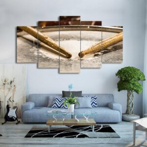 Classic Drum Sticks - Music 5 Panel Canvas Art Wall Decor