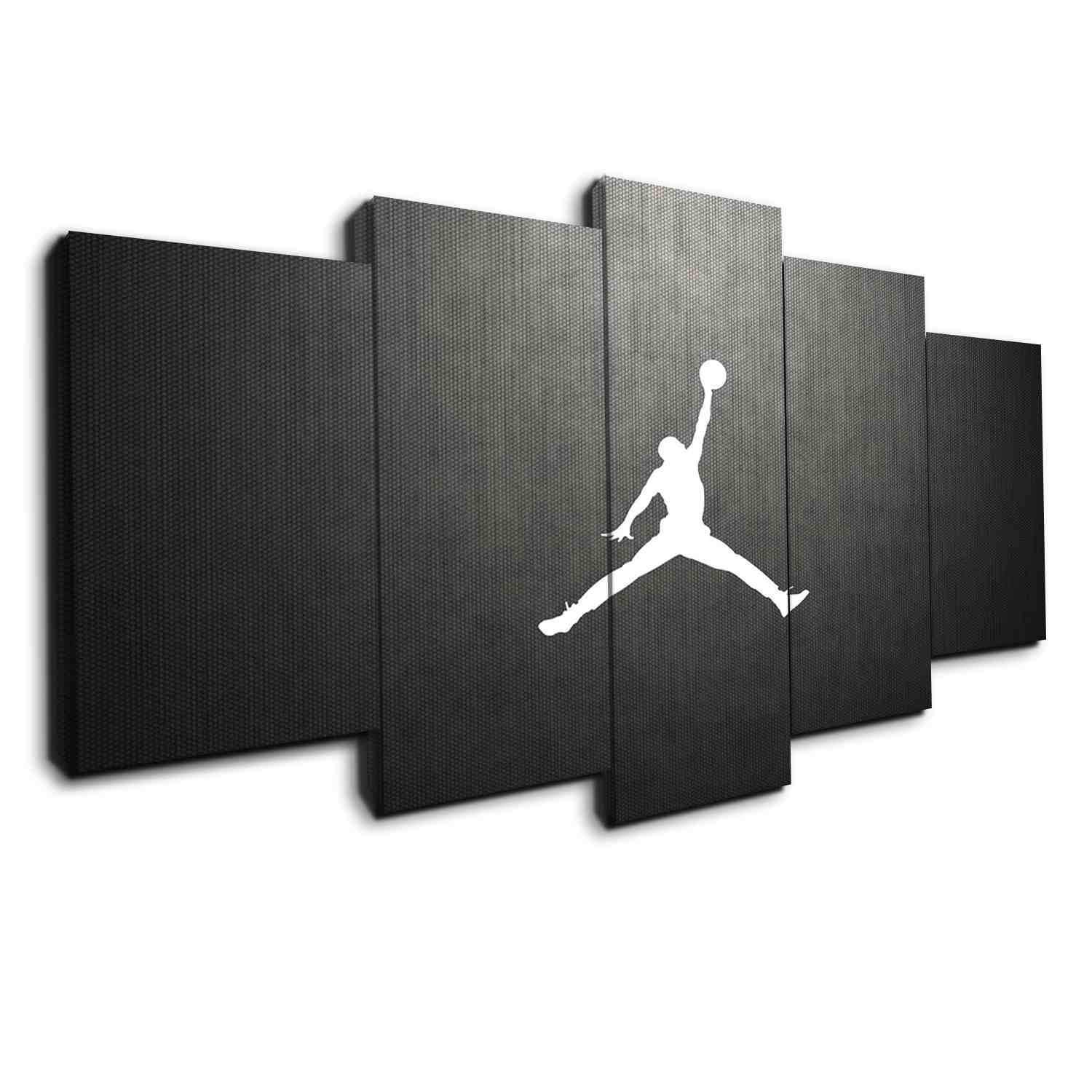 Classic Michael Jordan Logo Basketball - 5 Panel Canvas Art Wall Decor Classic Michael Jordan Logo Basketball - 5 Panel Canvas Art Wall Decor