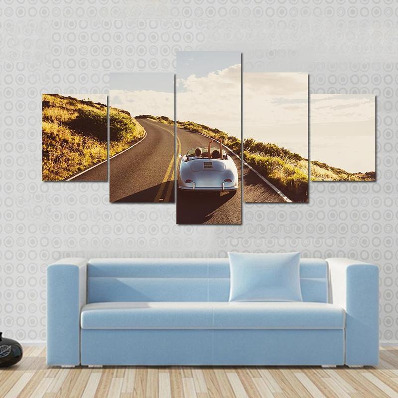 Classic Vintage Sports Car - Automative 5 Panel Canvas Art Wall Decor