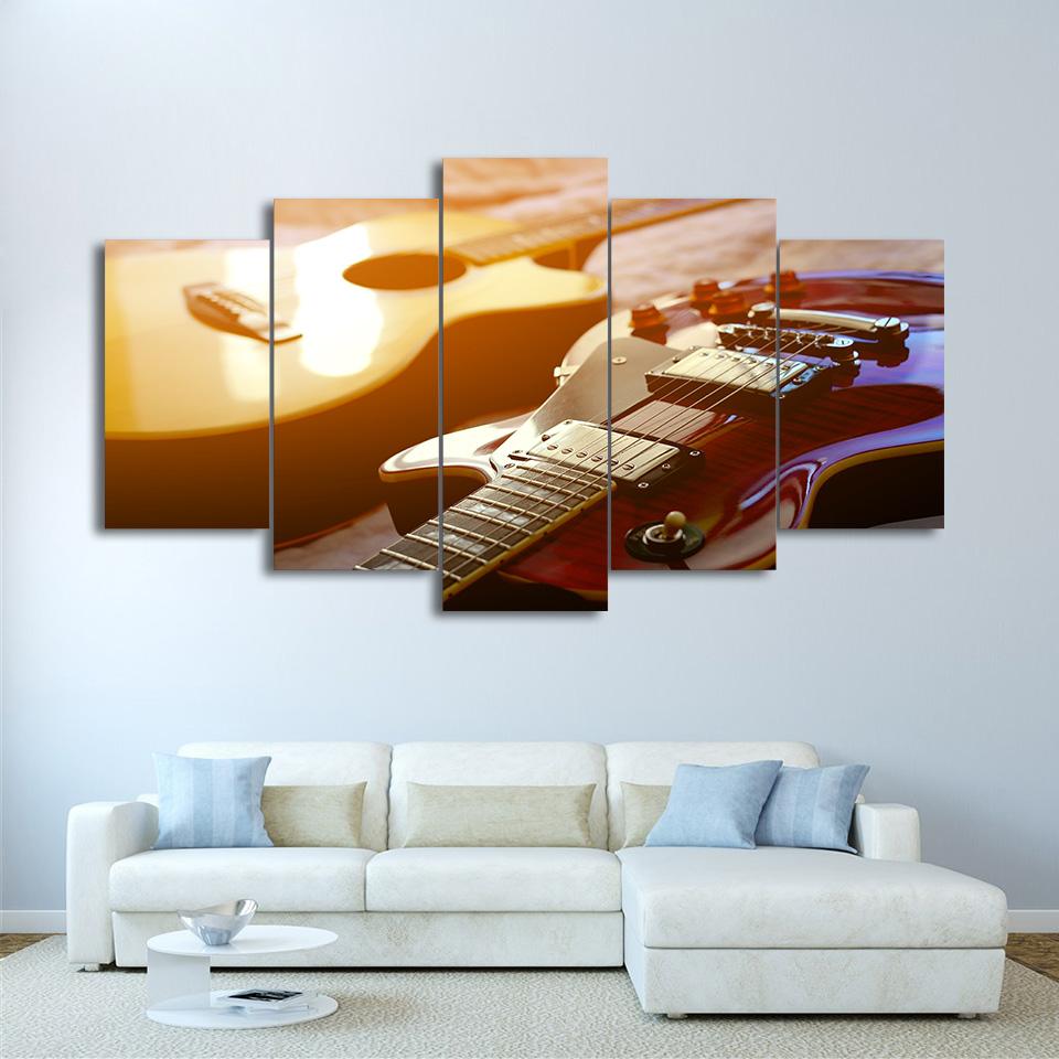 Classical Guita 6 - Music 5 Panel Canvas Art Wall Decor Classical Guita 6 - Music 5 Panel Canvas Art Wall Decor