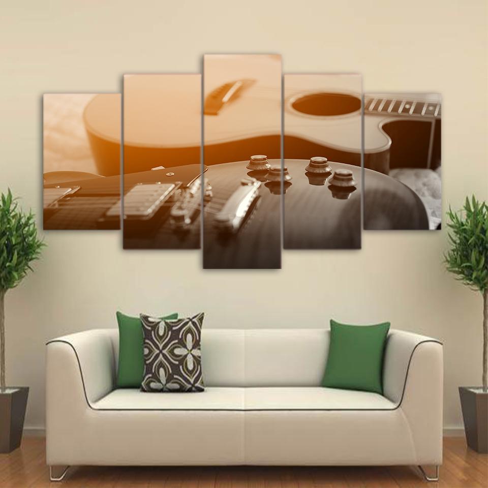 Classical Guitar 3 - Music 5 Panel Canvas Art Wall Decor Classical Guitar 3 - Music 5 Panel Canvas Art Wall Decor