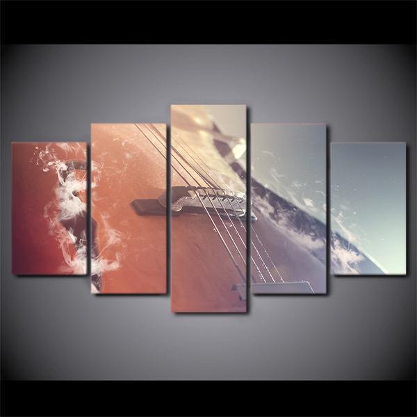 Classical Guitar Music Instrument 01 - Music 5 Panel Canvas Art Wall Decor Classical Guitar Music Instrument 01 - Music 5 Panel Canvas Art Wall Decor