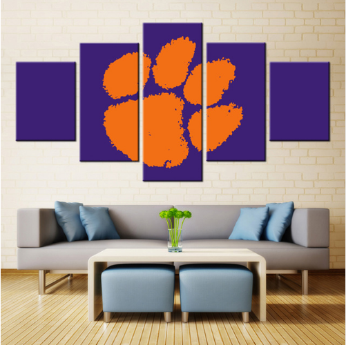 Clemson Tigers 1 - Abstract 5 Panel Canvas Art Wall Decor Clemson Tigers 1 - Abstract 5 Panel Canvas Art Wall Decor