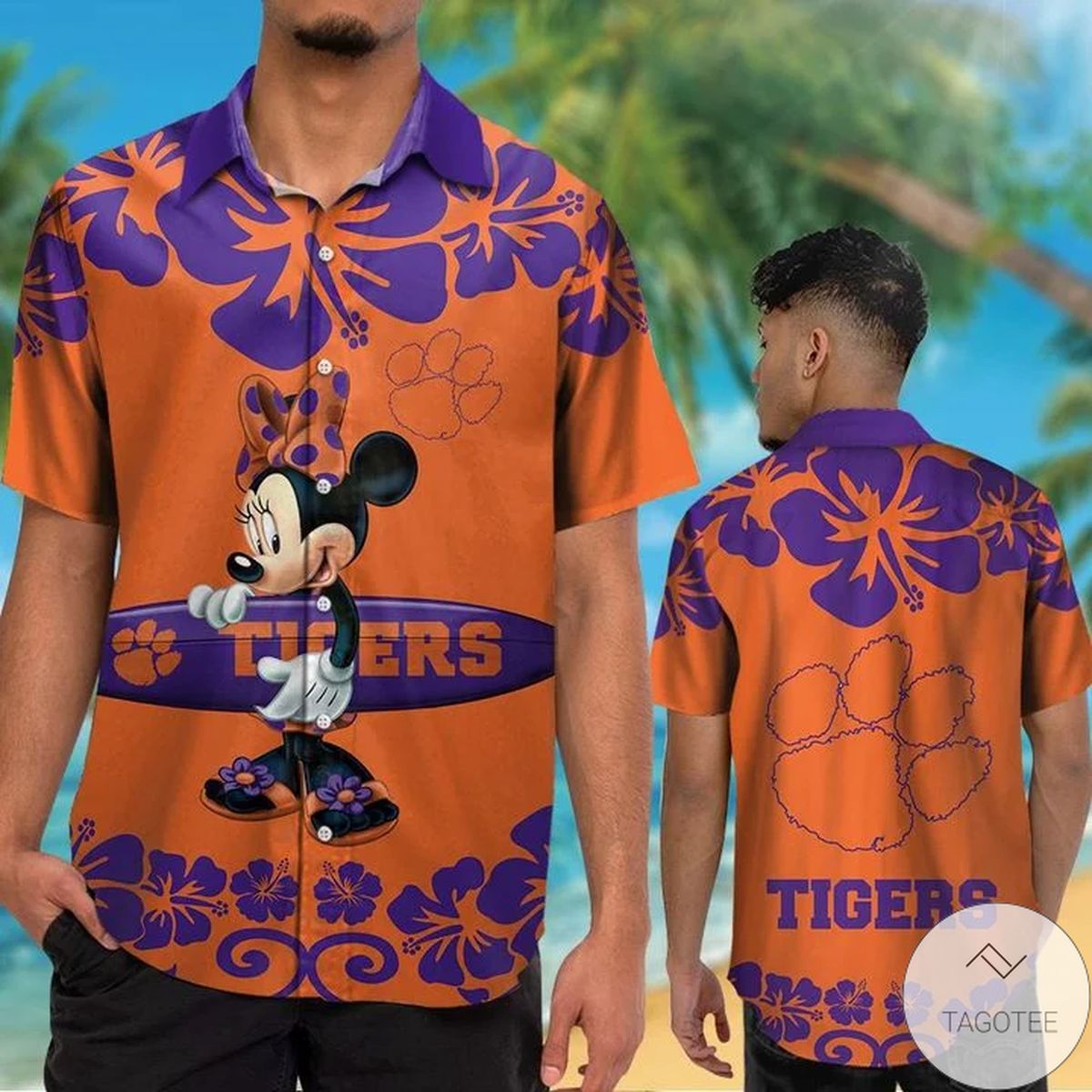 Clemson Tigers & Minnie Mouse Hawaiian Shirt Clemson Tigers & Minnie Mouse Hawaiian Shirt