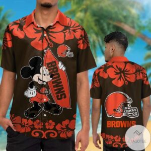 Cleveland Browns & Mickey Mouse Hawaiian Shirt