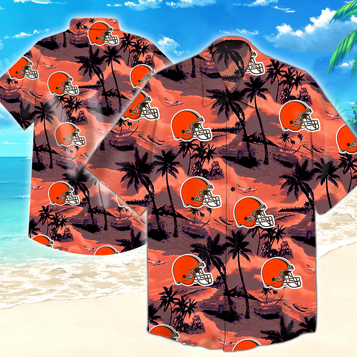 Cleveland Browns Nfl Hawaiian Shirt Summer Button Up Cleveland Browns Nfl Hawaiian Shirt Summer Button Up