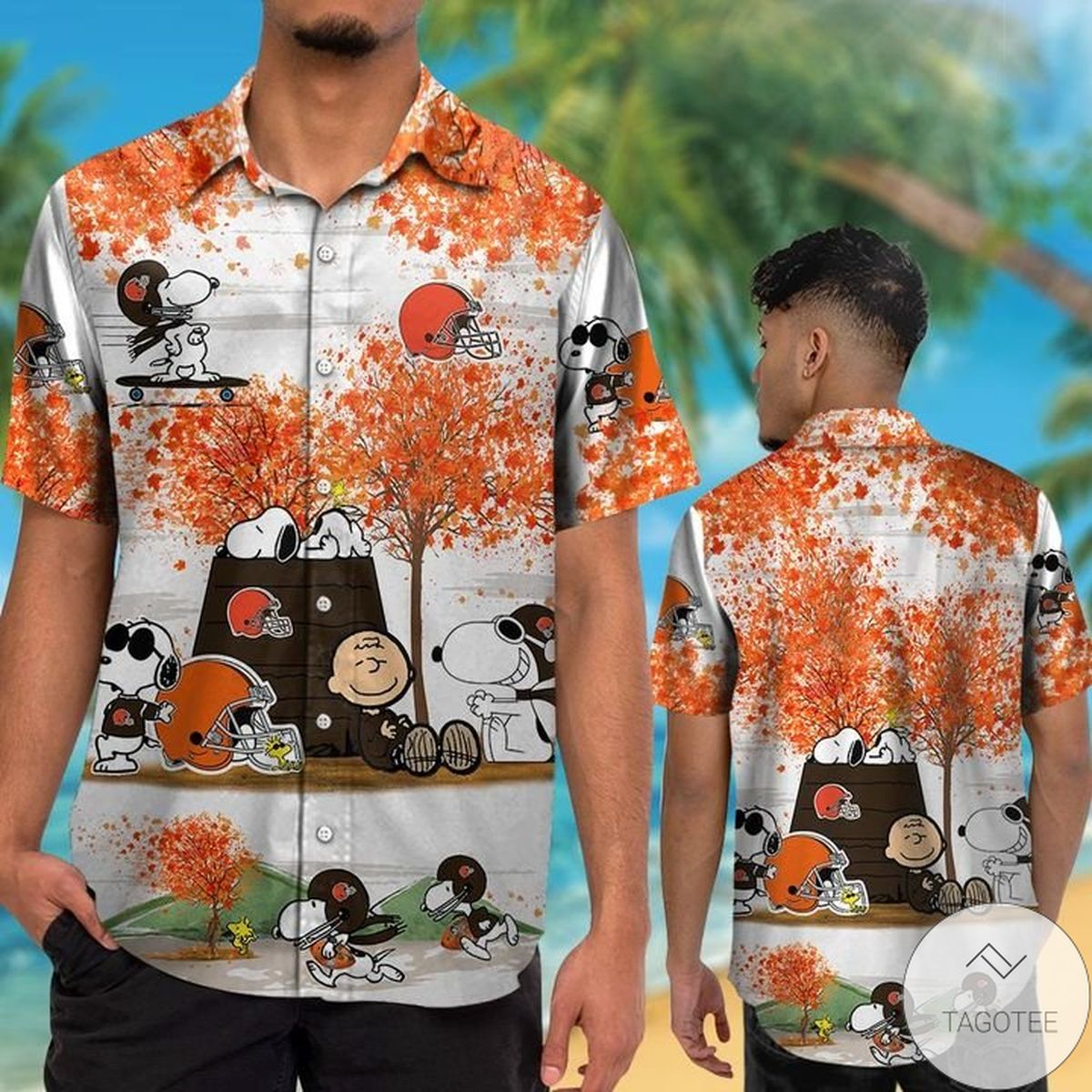 Cleveland Browns Snoopy Autumn Hawaiian Shirt Cleveland Browns Snoopy Autumn Hawaiian Shirt