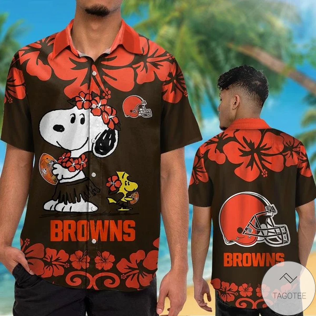 Cleveland Browns & Snoopy Hawaiian Shirt Cleveland Browns & Snoopy Hawaiian Shirt