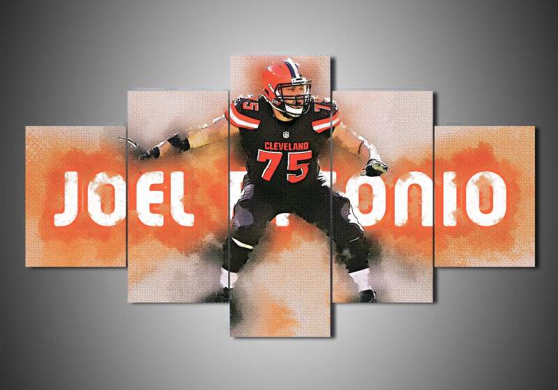 Cleveland Browns - Joel Bitonio - Sport 5 Panel Canvas Art Wall Decor Cleveland Browns - Joel Bitonio - Sport 5 Panel Canvas Art Wall Decor