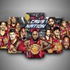 Cleveland Cavaliers 3 - Sport 5 Panel Canvas Art Wall Decor