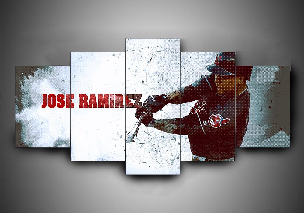 Cleveland Indians 1 - Sport 5 Panel Canvas Art Wall Decor Cleveland Indians 1 - Sport 5 Panel Canvas Art Wall Decor