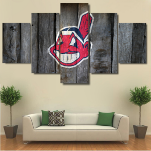 Cleveland Indians Baseball - Sport 5 Panel Canvas Art Wall Decor