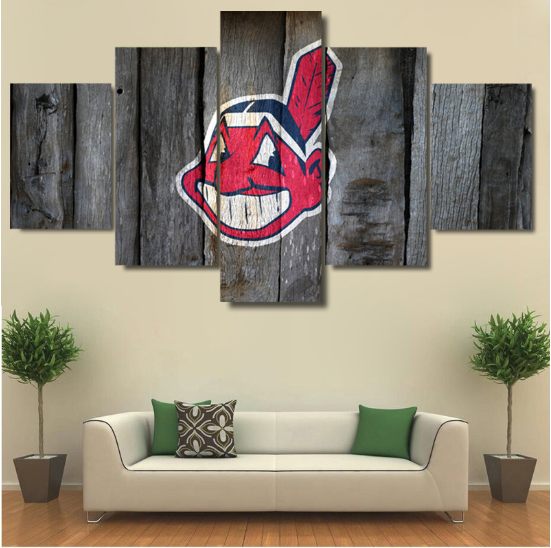 Cleveland Indians Baseball - Sport 5 Panel Canvas Art Wall Decor Cleveland Indians Baseball - Sport 5 Panel Canvas Art Wall Decor