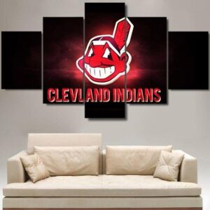 Cleveland Indians Sports Team - Sport 5 Panel Canvas Art Wall Decor