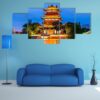 Close-Up View Of Qingjiang Pu Building In Huaian - Nature 5 Panel Canvas Art Wall Decor