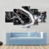 Closeup Of A Big Shiny Motorcycle Engine - Automative 5 Panel Canvas Art Wall Decor