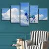 Cloud Deer - Abstract Animal 5 Panel Canvas Art Wall Decor