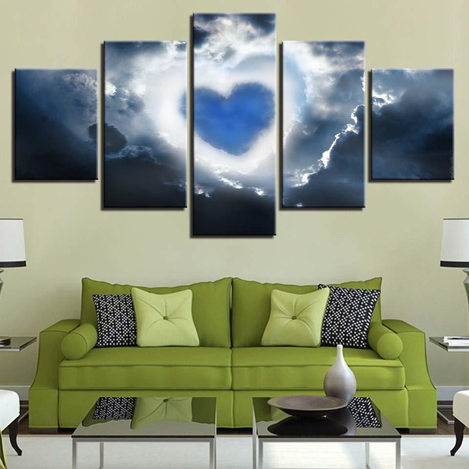 Cloud Heart - Nature 5 Panel Canvas Art Wall Decor Cloud Heart - Nature 5 Panel Canvas Art Wall Decor