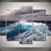 Clouds And Waves - Nature 5 Panel Canvas Art Wall Decor