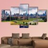 Cloudy Day In Chicago - Nature 5 Panel Canvas Art Wall Decor