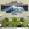 Cloudy Sea Waves - Space 5 Panel Canvas Art Wall Decor