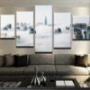 Cloudy Skyline - Nature 5 Panel Canvas Art Wall Decor