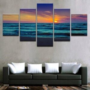 Coastal Beach 4 - Nature 5 Panel Canvas Art Wall Decor