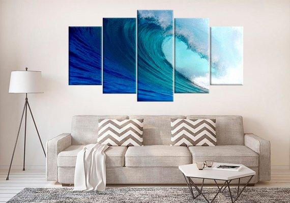 Coastal Ocean Seascape - Nature 5 Panel Canvas Art Wall Decor Coastal Ocean Seascape - Nature 5 Panel Canvas Art Wall Decor