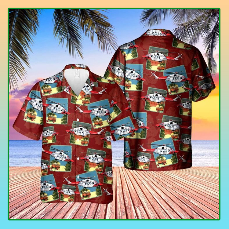 Coastguard Aw189 Helicopter Hawaiian Shirt Coastguard Aw189 Helicopter Hawaiian Shirt